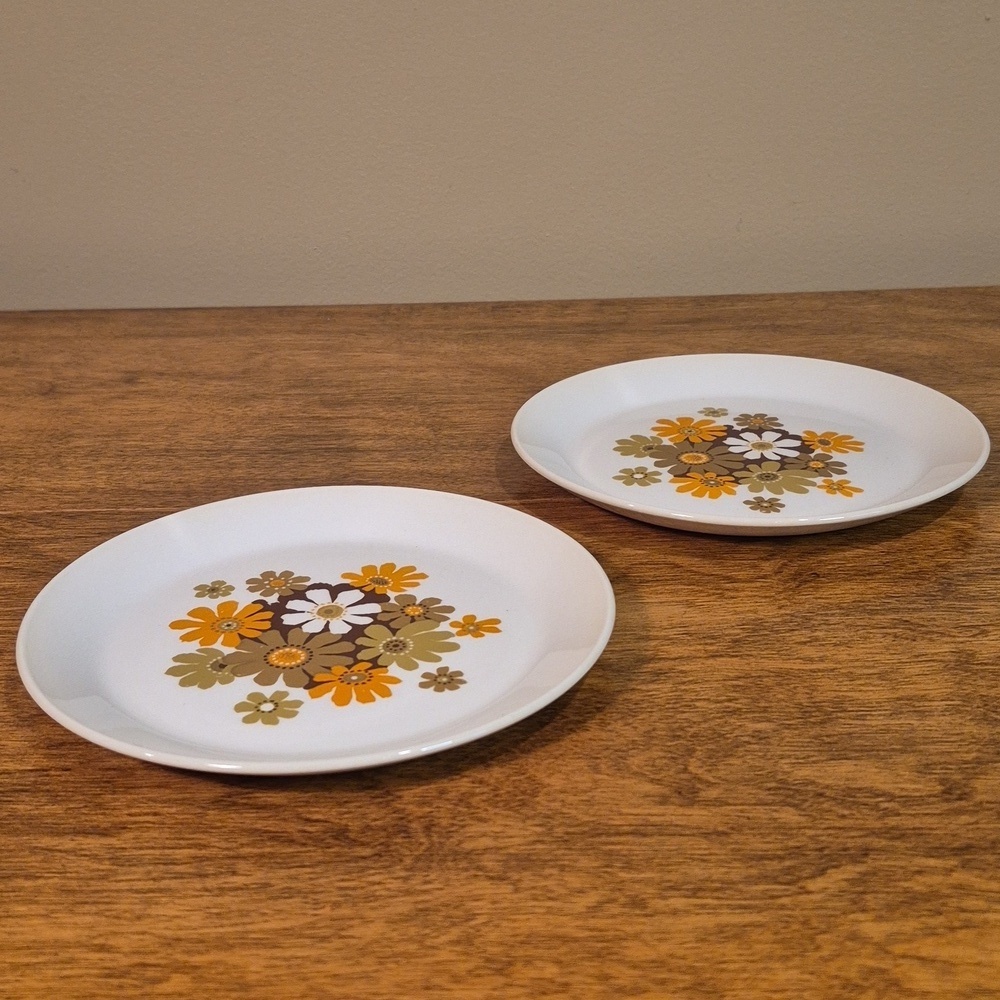 JOHNSON BROTHERS IRONSTONE 1970s 'Fiesta' Floral Patterned Side Plates, Set of 2 - Picture 4 of 10